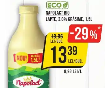 Mega Image NAPOLACT BIO LAPTE, 3.8% GRĂSIME, 1.5L Ofertă