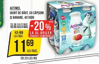 Mega Image ACTIMEL IAURT DE BĂUT, CU CĂPŞUNI ȘI BANANE, 4X100G Ofertă