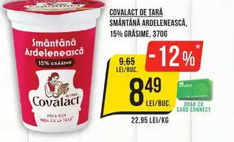 Mega Image COVALACT DE ȚARĂ SMÂNTÂNĂ ARDELENEASCĂ, 15% GRĂSIME, 370G Ofertă
