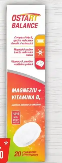 OSTART COMPRIMATE EFERVESCENTE, MAGNEZIU + VITAMINA B6