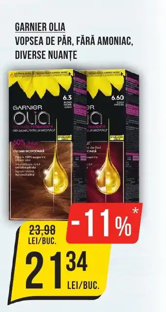 Mega Image GARNIER OLIA VOPSEA DE PĂR, FĂRĂ AMONIAC, DIVERSE NUANŢE Ofertă