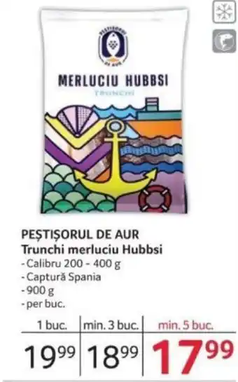 Selgros PEȘTIŞORUL DE AUR Trunchi merluciu Hubbsi Ofertă