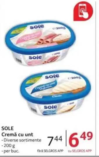 Selgros SOLE Cremă cu unt Ofertă