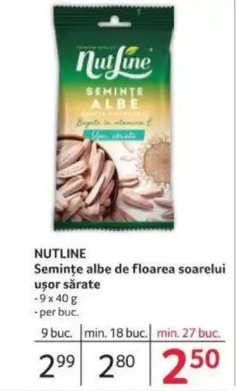 Selgros NUTLINE Seminţe albe de floarea soarelui uşor sărate Ofertă