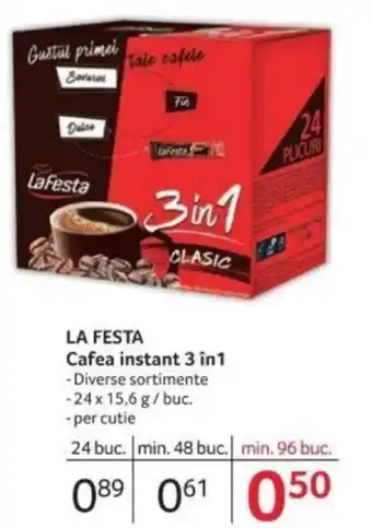 Selgros LA FESTA Cafea instant 3 în 1 Ofertă