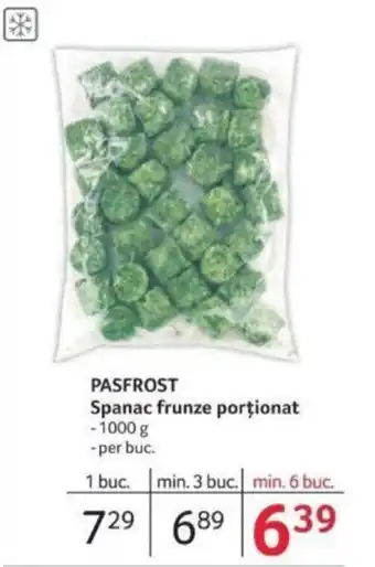 PASFROST Spanac frunze porționat