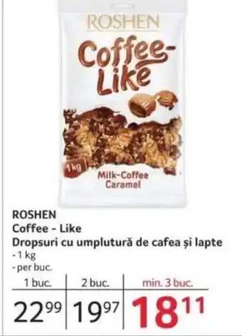 Selgros ROSHEN Coffee-Like Dropsuri cu umplutură de cafea și lapte Ofertă