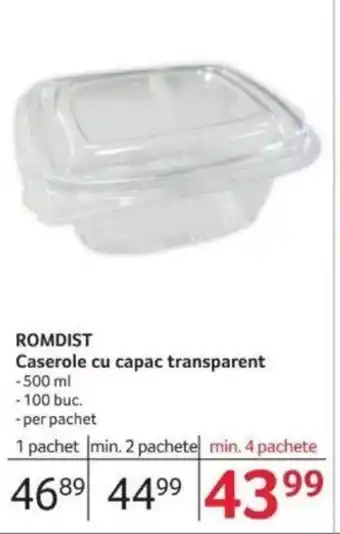 Selgros ROMDIST Caserole cu capac transparent Ofertă