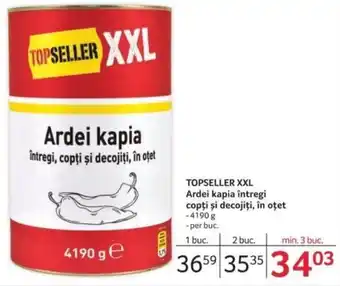 Selgros TOPSELLER XXL Ardei kapia întregi, copți și decojiti, în oțet Ofertă