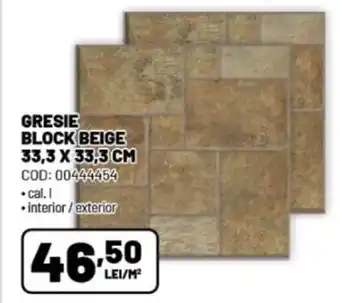 Ambient GRESIE BLOCK BEIGE 33.3x33.3 CM Ofertă