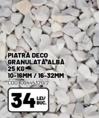 Ambient PIATRĂ DECO GRANULATA ALBA 25 KG 10-16MM/ 16-32MM Ofertă