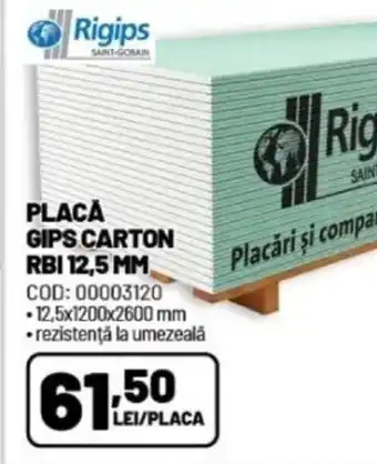 Ambient PLACĂ GIPS CARTON RBI 12,5 MM Ofertă