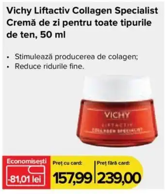 Dr.Max Vichy Liftactiv Collagen Specialist Cremă de zi pentru toate tipurile de ten, 50 ml Ofertă