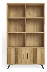 Favi Bibliotecă roșu/ cu aspect de lemn de stejar 92x160 cm Nordic – Marckeric Ofertă