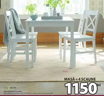 JYSK EJBY SET MASĂ ŞI SCAUNE Ofertă
