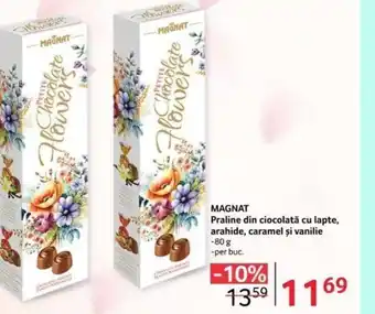 Selgros MAGNAT Praline din ciocolată cu lapte, arahide, caramel și vanilie Ofertă