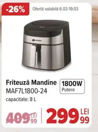 Carrefour Friteuză Mandine 1800W MAF7L1800-24 Ofertă