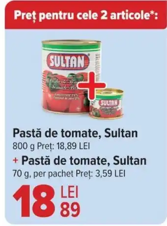 Carrefour Pastă de tomate, Sultan Ofertă