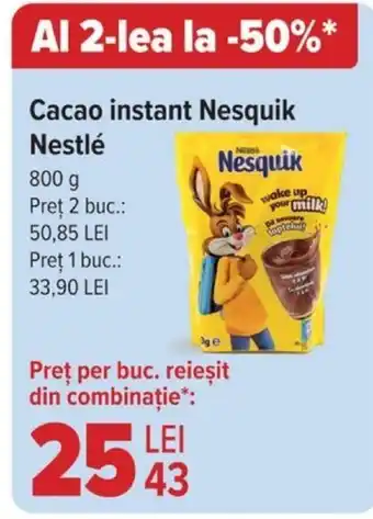 Carrefour Cacao instant Nesquik Nestlé Ofertă