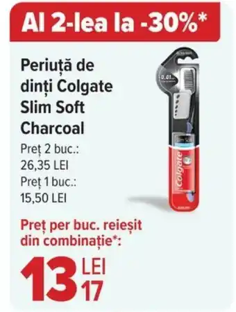 Carrefour Periuţă de dinți Colgate Slim Soft Charcoal Ofertă