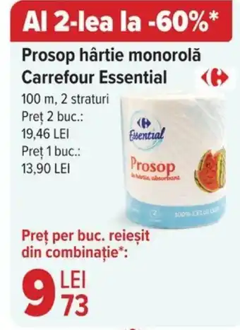 Carrefour Prosop hârtie monorolă Carrefour Essential Ofertă