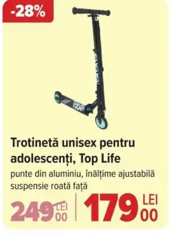 Carrefour Trotinetă unisex pentru adolescenți, Top Life Ofertă