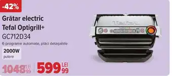 Carrefour Grătar electric Tefal Optigrill+ GC712D34 Ofertă