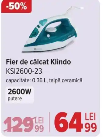 Carrefour Fier de călcat Klindo KS12600-23 Ofertă