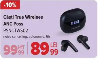 Carrefour Căşti True Wirelees ANC Poss PSNCTWS02 Ofertă