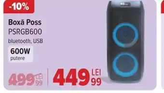 Carrefour Boxă Poss PSRGB600 Ofertă