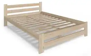 Favi Pat din lemn masiv HEUREKA + somiera GRATUIT, 180x200, natural lac Ofertă