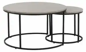 Favi KONDELA Set de două mese de cafea, beton / negru, IKLIN Ofertă