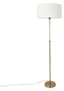 Favi Lampa de podea reglabila bronz cu abajur boucle alb 50 cm - Parte Ofertă