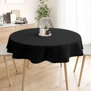 Favi Goldea față de masă decorativă loneta - negru - rotundă Ø 140 cm Ofertă