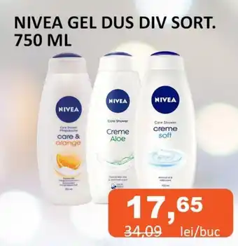 Unicarm NIVEA GEL DUS DIV SORT. 750 ML Ofertă
