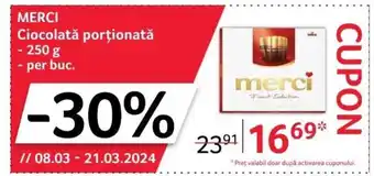 Selgros MERCI Ciocolată porționată Ofertă