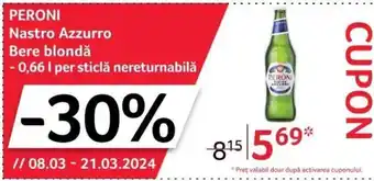 Selgros PERONI Nastro Azzurro Bere blondă 0.66L Ofertă