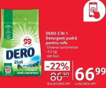 Selgros DERO 2 ÎN 1 Detergent pudră pentru rufe Ofertă