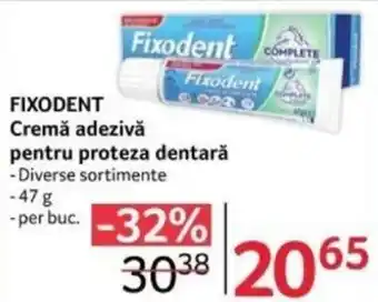 FIXODENT Cremă adezivă pentru proteza dentară