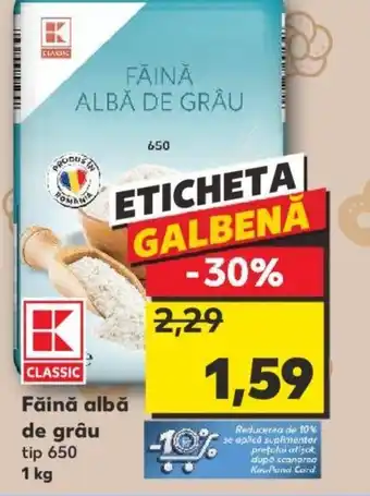 Kaufland Făină albă de grâu tip 650 1 kg Ofertă