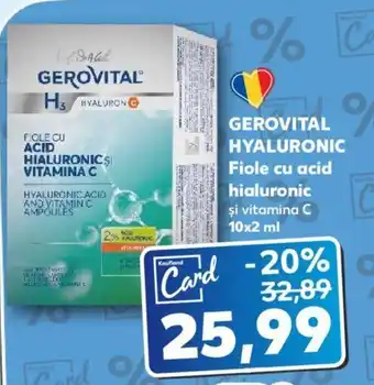 Kaufland GEROVITAL HYALURONIC Fiole cu acid hialuronic şi vitamina C 10x2 ml Ofertă