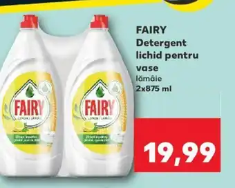 Kaufland FAIRY Detergent lichid pentru vase lămâie 2x875 ml Ofertă