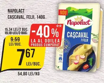 Mega Image NAPOLACT CAŞCAVAL, FELII, 140G Ofertă