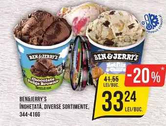 Mega Image BEN&JERRY'S ÎNGHEȚATĂ, DIVERSE SORTIMENTE, 344-416G Ofertă