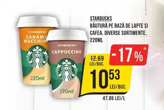 Mega Image STARBUCKS BĂUTURĂ PE BAZĂ DE LAPTE ȘI CAFEA, DIVERSE SORTIMENTE, 220ML Ofertă