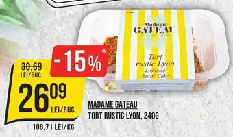 Mega Image MADAME GATEAU TORT RUSTIC LYON, 240G Ofertă