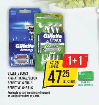 Mega Image GILLETTE BLUE3 APARAT DE RAS/BLUE3 SENSITIVE, 6 BUC./ SENSITIVE, 6+2 BUC. Ofertă