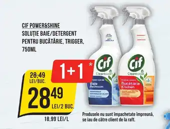 Mega Image CIF POWER&SHINE SOLUȚIE BAIE/DETERGENT PENTRU BUCĂTĂRIE, TRIGGER, 750ML Ofertă