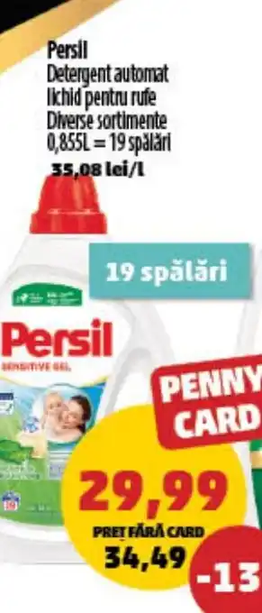 Penny Persil Detergent automat lichid pentru rufe 0.855 L. Ofertă