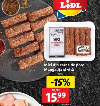 Lidl Mici din carne de porc Mangaliţa şi vită Ofertă